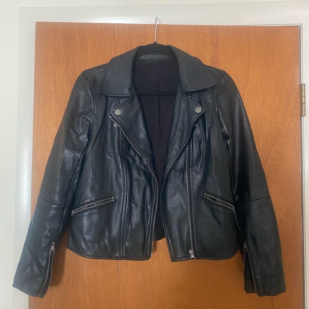 Women's Black Faux Leather Jacket